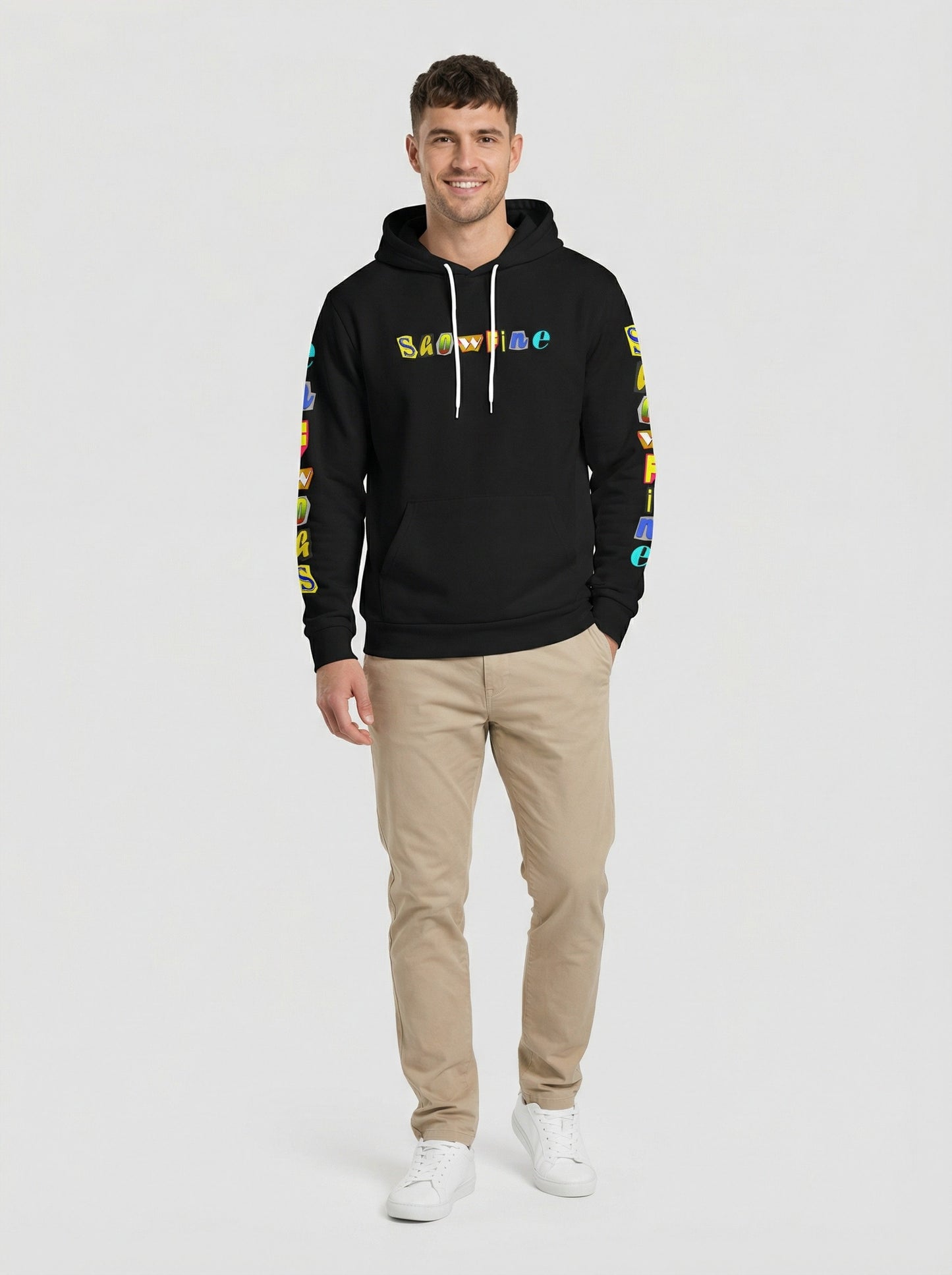 Showfine Multi-Font Graphic Streetwear Hoodie - Premium Black Pullover