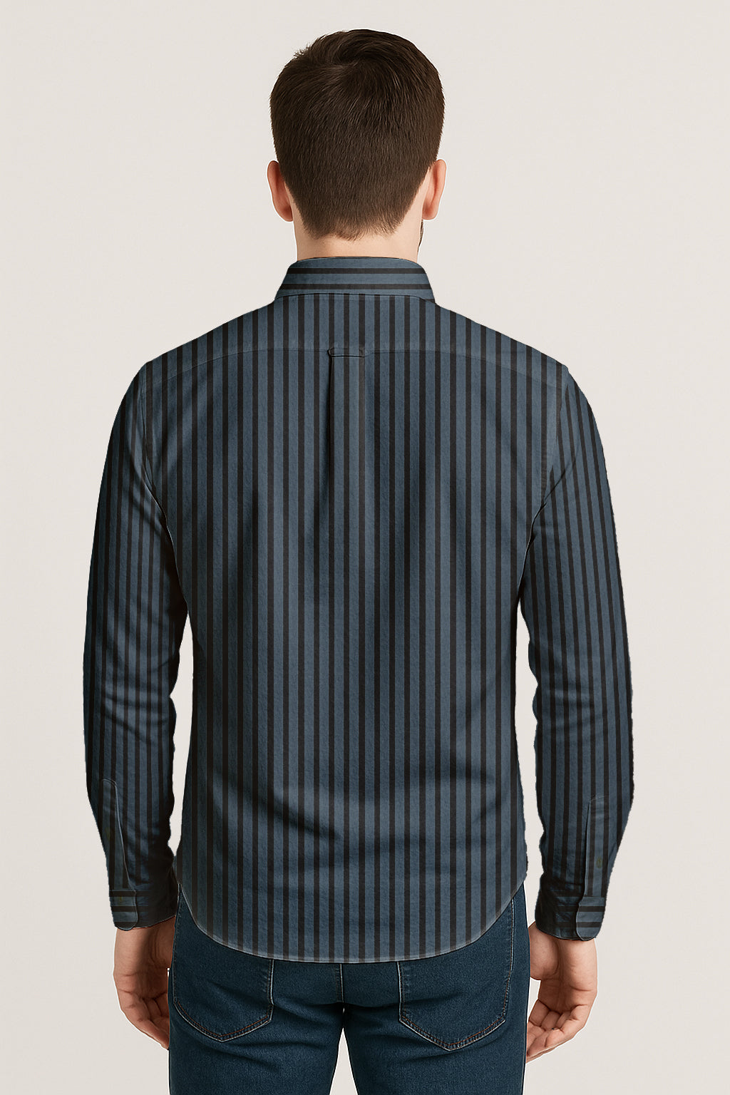 Men’s Button-Down Striped Shirt – Casual Cotton