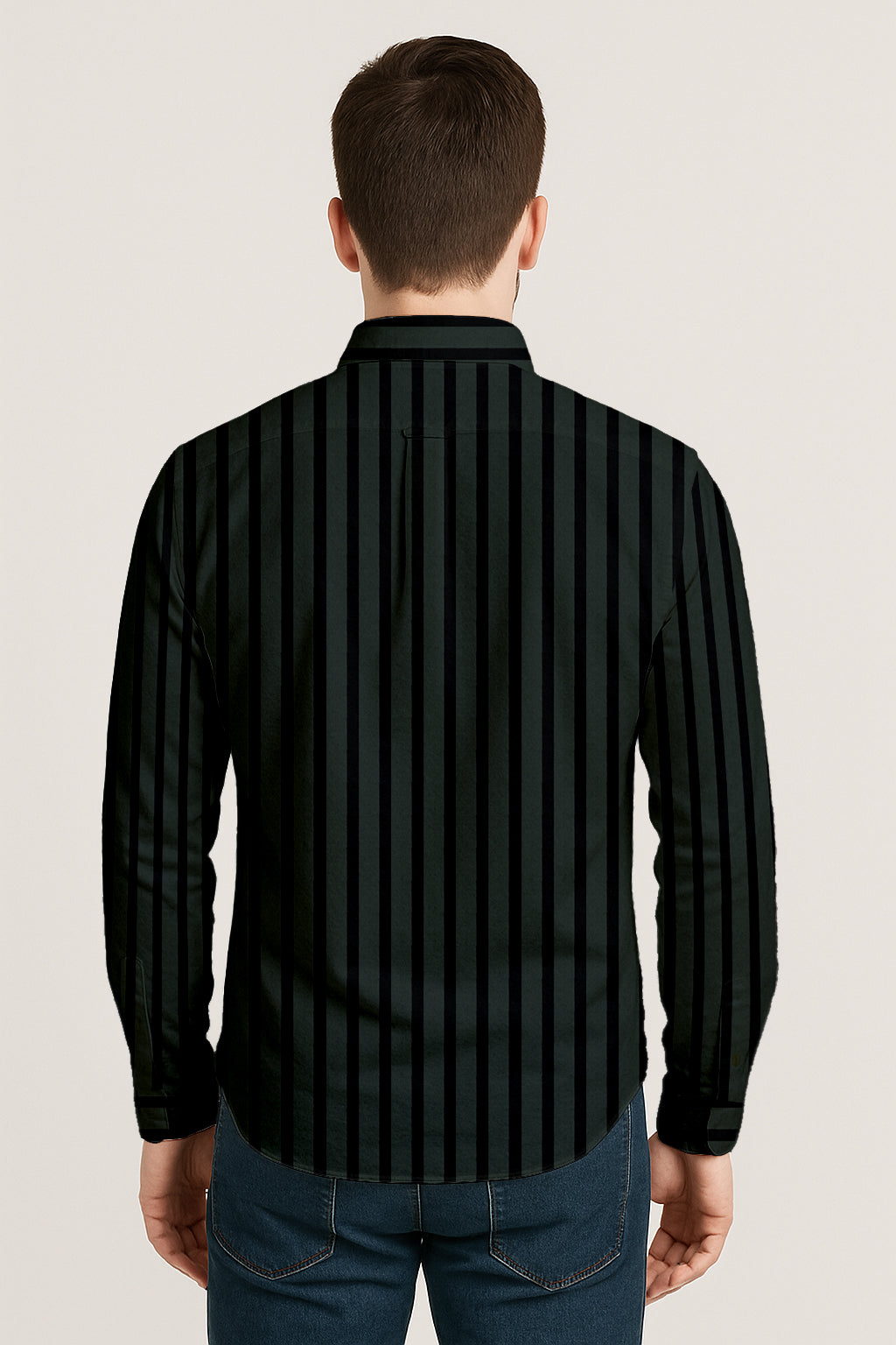 Men’s Button-Down Striped Shirt – Casual Cotton