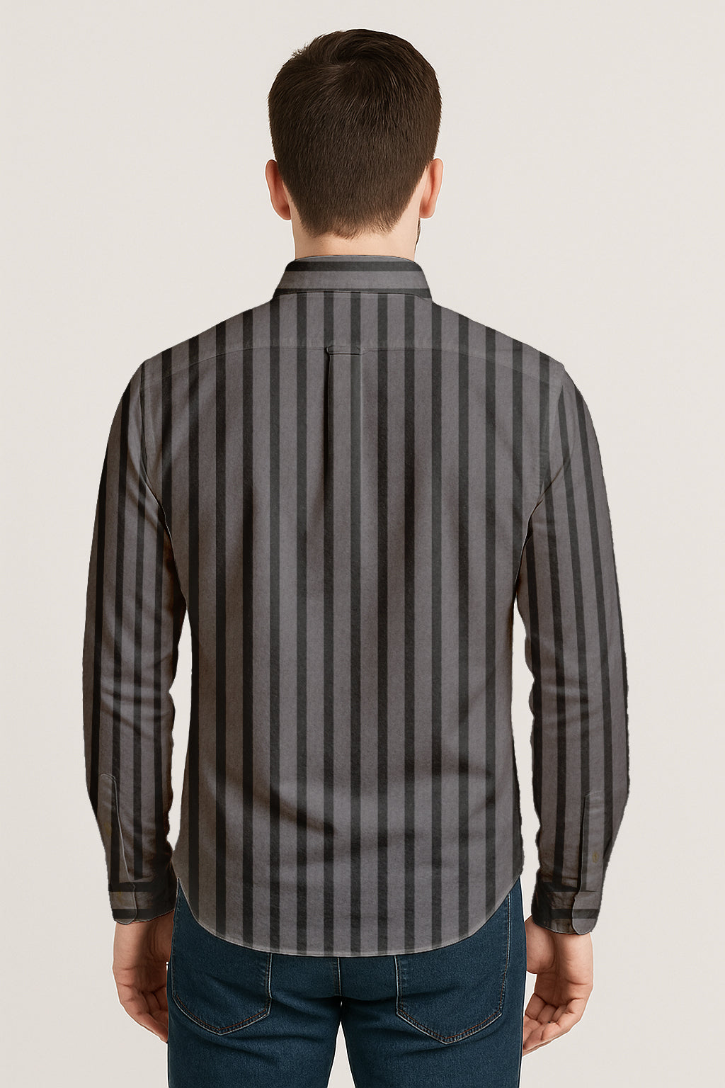 Men’s Button-Down Striped Shirt – Casual Cotton