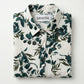 Folded Men's Botanical Print Crinkle-Texture Shirt showing the SHOWFINE brand label.