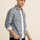 Men's Slim Fit Mosaic Print Cotton Shirt - Slim Fit Luxury Shirt