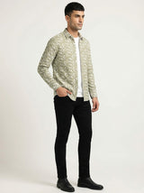 Men's Slim Fit Mosaic Print Cotton Shirt - Slim Fit Luxury Shirt