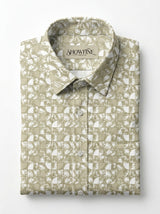 Men's Slim Fit Mosaic Print Cotton Shirt - Slim Fit Luxury Shirt