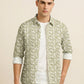Men's Slim Fit Mosaic Print Cotton Shirt - Slim Fit Luxury Shirt