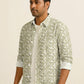 Men's Slim Fit Mosaic Print Cotton Shirt - Slim Fit Luxury Shirt