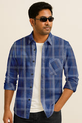 Men's Plaid Cotton Button Down Shirt – Long Sleeve Gingham Casual Dress Shirt, Regular Fit