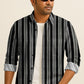 Vertical Striped Long Sleeve Button Down Shirt – Lightweight Cotton Casual Dress Shirt