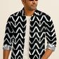 Geometric Printed Casual Button Down Shirt – Long Sleeve Cotton Summer Beachwear with Pocket
