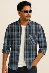 Men's Plaid Cotton Button Down Shirt – Long Sleeve Gingham Casual Dress Shirt, Regular Fit