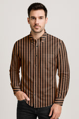 Men’s Button-Down Striped Shirt – Casual Cotton