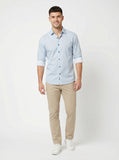 Men's Slim Fit Geometric Greek Key Print Button-Down Shirt