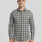 Men's Black and White Gingham Plaid Long Sleeve Button-Down Shirt
