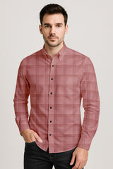 Men’s Cotton Plaid Shirt – Long Sleeve Button-Down