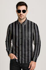 Vertical Striped Long Sleeve Button Down Shirt – Lightweight Cotton Casual Dress Shirt