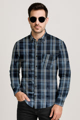 Men's Plaid Cotton Button Down Shirt – Long Sleeve Gingham Casual Dress Shirt, Regular Fit