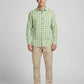 Men's Sage Green Gingham Checkered Long Sleeve Button-Down Shirt