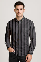 Men’s Button-Down Striped Shirt – Casual Cotton