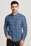 Men’s Cotton Plaid Shirt – Long Sleeve Button-Down