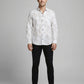 Men's Modern Geometric Line Pattern Long Sleeve Button-Down Shirt