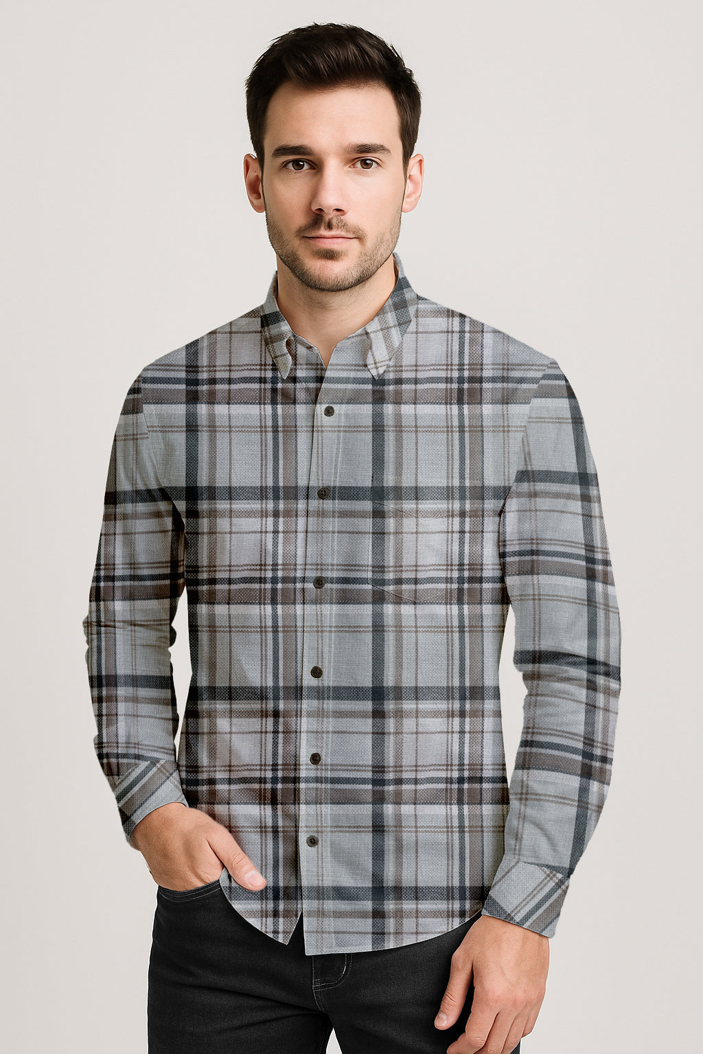 Plaid Flannel Shirt – Slim Fit Button Down for Men’s Fall Look
