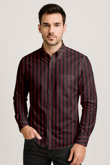 Men’s Button-Down Striped Shirt – Casual Cotton