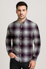 Plaid Checkered Casual Shirt – Long Sleeve Button Down Cotton-Poly Blend Shirt