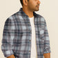 Men's Long Sleeve Plaid Shirt – Textured Cotton Blend Seersucker Button Down for Casual Everyday Wear
