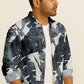 Men’s Long Sleeve Button Down Shirt – Tropical Leaf Print Cotton Shirt, Casual Summer Dress Shirt