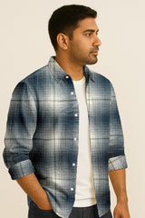 Plaid Checkered Casual Shirt – Long Sleeve Button Down Cotton-Poly Blend Shirt