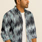Zigzag Print Long Sleeve Shirt – Cotton Blend Button Down Casual Wear