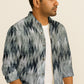 Zigzag Print Long Sleeve Shirt – Cotton Blend Button Down Casual Wear