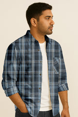 Men's Plaid Cotton Button Down Shirt – Long Sleeve Gingham Casual Dress Shirt, Regular Fit