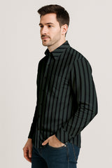 Men’s Button-Down Striped Shirt – Casual Cotton