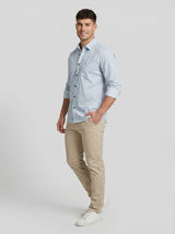 Men's Slim Fit Geometric Greek Key Print Button-Down Shirt