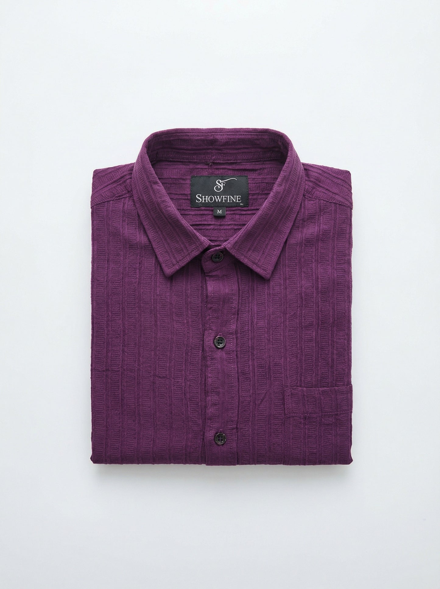 Men's Royal Purple Textured Long Sleeve Button Down Casual Shirt
