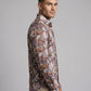 Men's Abstract Print Long Sleeve Button-Down Shirt - Lightweight Casual Top