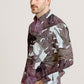 Men’s Long Sleeve Button Down Shirt – Tropical Leaf Print Cotton Shirt, Casual Summer Dress Shirt