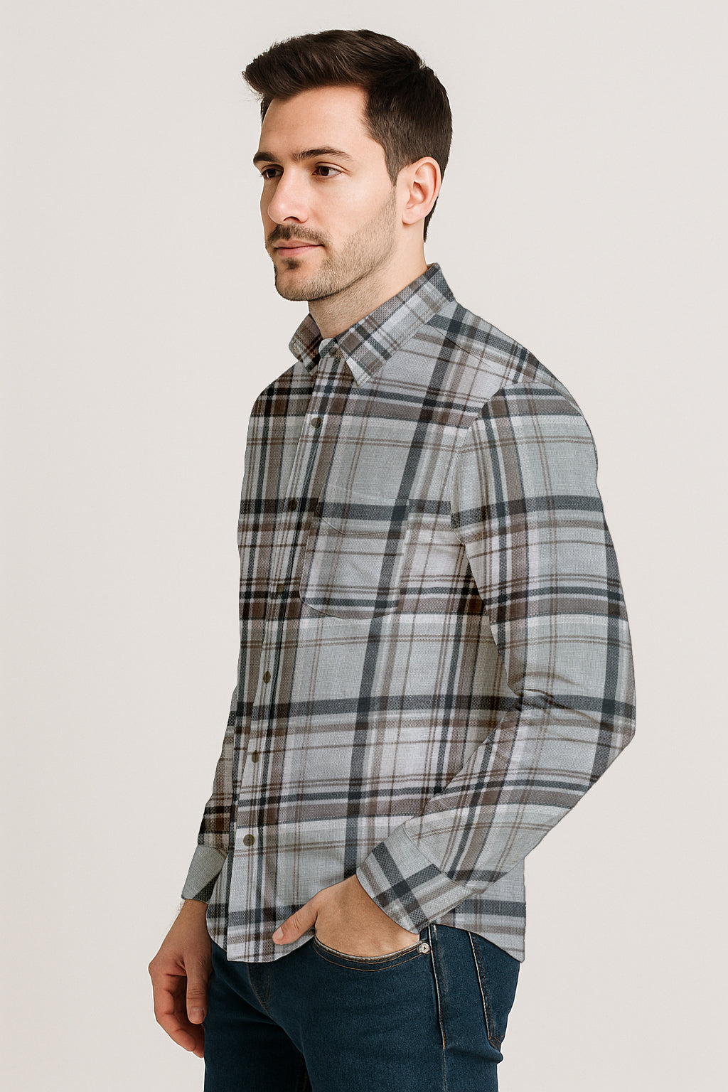 Plaid Flannel Shirt – Slim Fit Button Down for Men’s Fall Look
