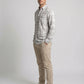 The Showfine Men's Grey and White Plaid Long-Sleeve Button-Down Shirt