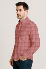 Men’s Cotton Plaid Shirt – Long Sleeve Button-Down