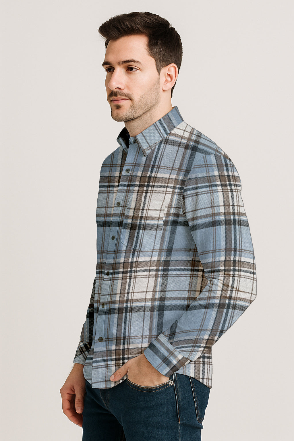 Plaid Flannel Shirt – Slim Fit Button Down for Men’s Fall Look