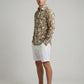 Men's Abstract Swirl Print Button-Down Shirt in Earth Tones