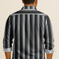 Classic Long Sleeve Vertical Stripe Button Down Shirt – Cotton Blend for Casual & Business Wear
