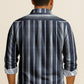 Classic Long Sleeve Vertical Stripe Button Down Shirt – Cotton Blend for Casual & Business Wear