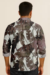 Men’s Long Sleeve Button Down Shirt – Tropical Leaf Print Cotton Shirt, Casual Summer Dress Shirt