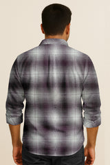 Plaid Checkered Casual Shirt – Long Sleeve Button Down Cotton-Poly Blend Shirt