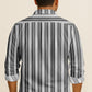 Vertical Striped Long Sleeve Button Down Shirt – Lightweight Cotton Casual Dress Shirt