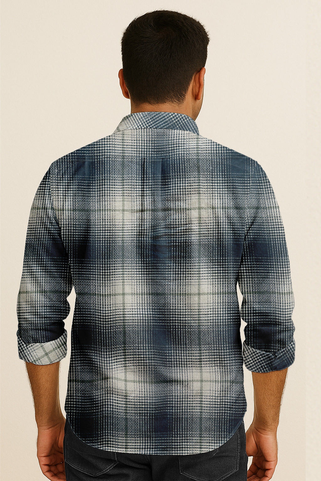 Plaid Checkered Casual Shirt – Long Sleeve Button Down Cotton-Poly Blend Shirt