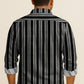 Vertical Striped Long Sleeve Button Down Shirt – Lightweight Cotton Casual Dress Shirt